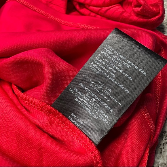 Bebe long sleeve mesh red mini dress NEW NWT size small - Picture 8 of 9